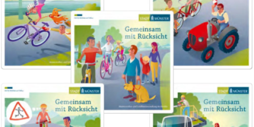 Illustrierte Motive der Sicherheitskampagne zeigen verschiedene Verkehrssituationen Illustrierte Motive der Sicherheitskampagne zeigen verschiedene Verkehrssituationen